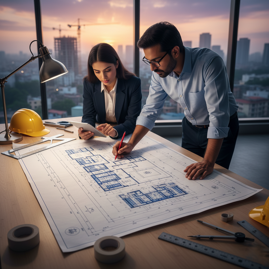 Blueprint of a new housing development